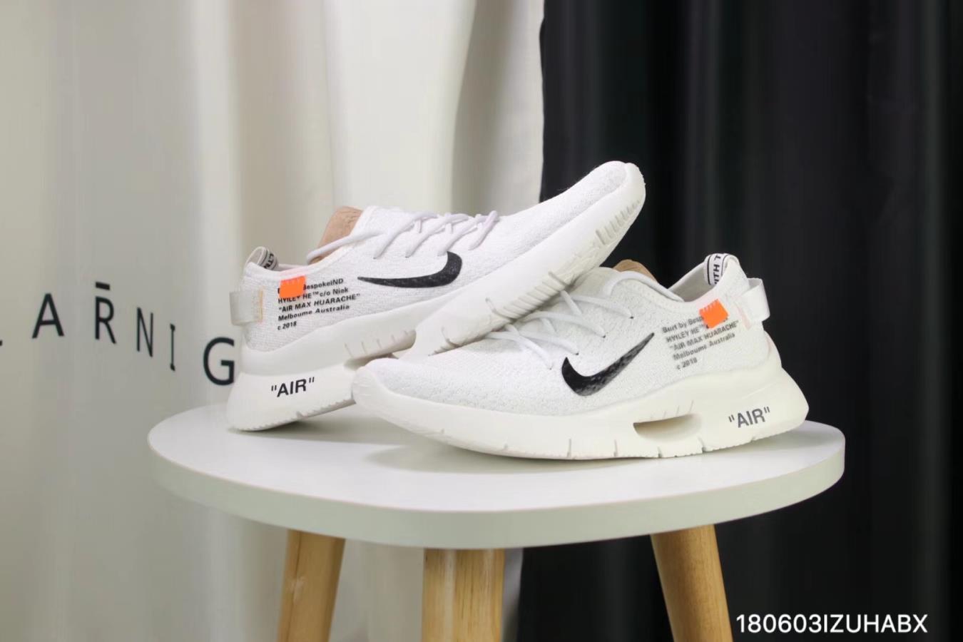 Women Off-white the Nike Air Max 87 OG Flyknit White Black Shoes